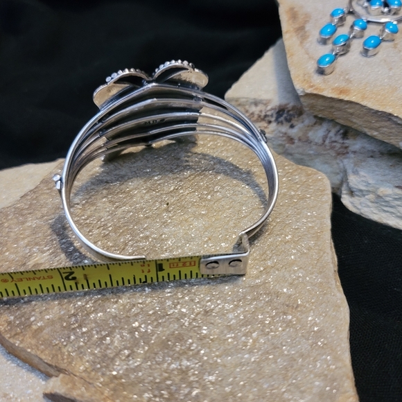 Sterling Silver Turquoise Butterfly Cuff - Picture 9 of 10